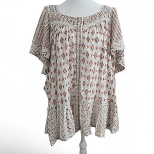 Free People Bohemian Western Flowy Hearts Desire Tunic Mini Dress